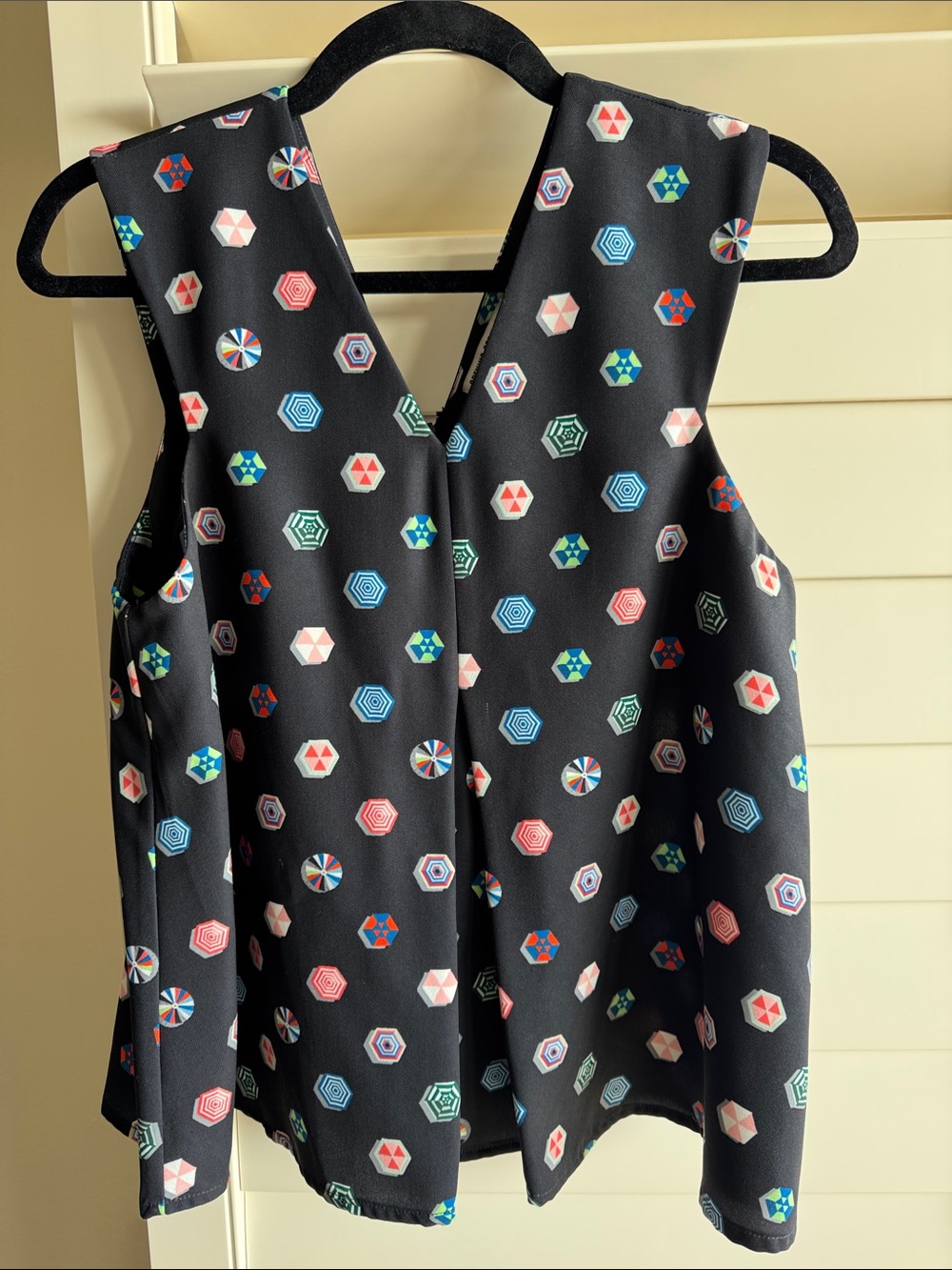 Opening Ceremony Black Geo-Print V-Neck Camisole